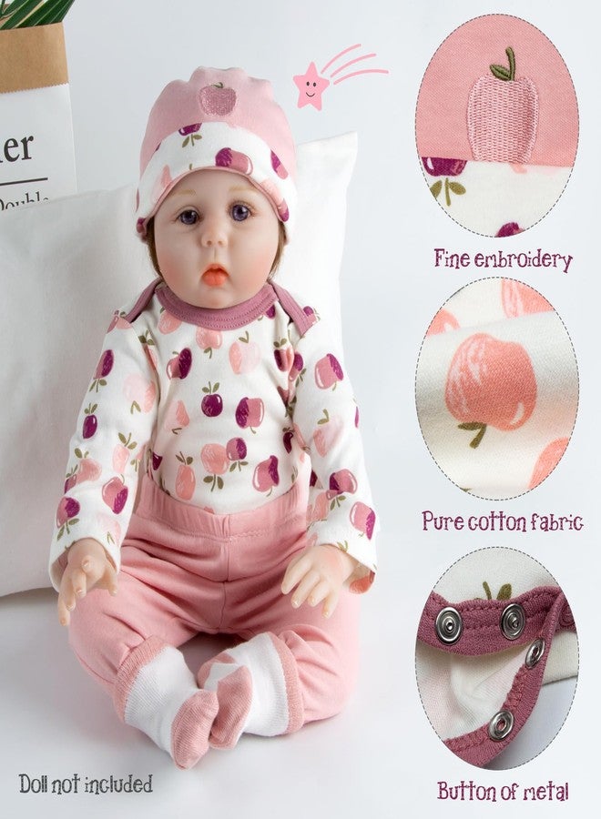 Pedolltree Reborn Baby Doll Clothes Girl Outfit Accessories for 17-22 Inch Reborn Dolls Baby Girl Doll Clothes 4pcs Set - Image 5